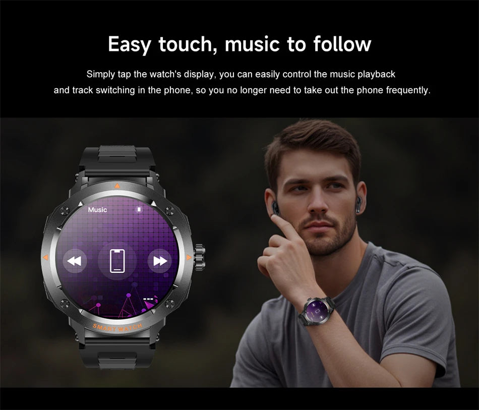 Reloj Inteligente 2 en 1 con Auriculares NFC para Hombre