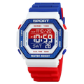 Reloj deportivo Digital SKMEI 1988 para Hombre, pantalla LED, relojes de pulsera militares con cuenta atrás, Reloj impermeable para Hombre 1628