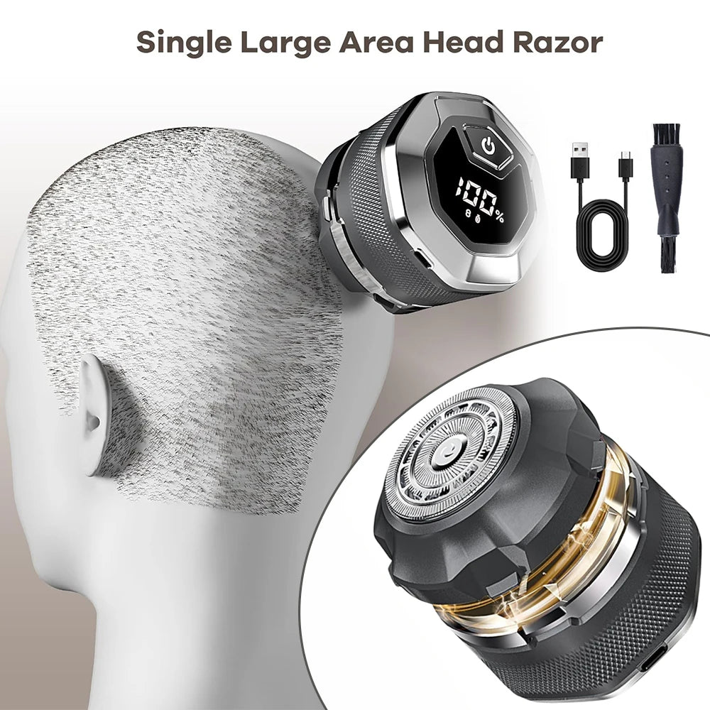 Afeitadora eléctrica para hombre, potente Máquina para cortar cabello de un solo cabezal, afeitadora de cabeza seca y húmeda para recortadora de barba calva recargable