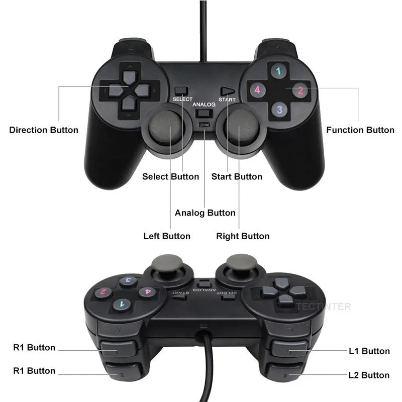 Joystick USB con Cable para Juegos de PC, Controlador de Juegos para Computadora Portátil con Windows, WinXP, Win7, Win8, Win10, Accesorios para Juegos