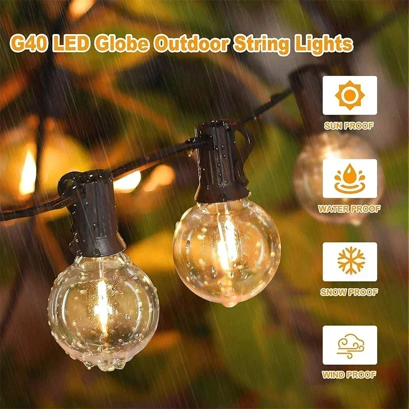 Guirnalda LED G40 para Exteriores Patio Bistro 220V