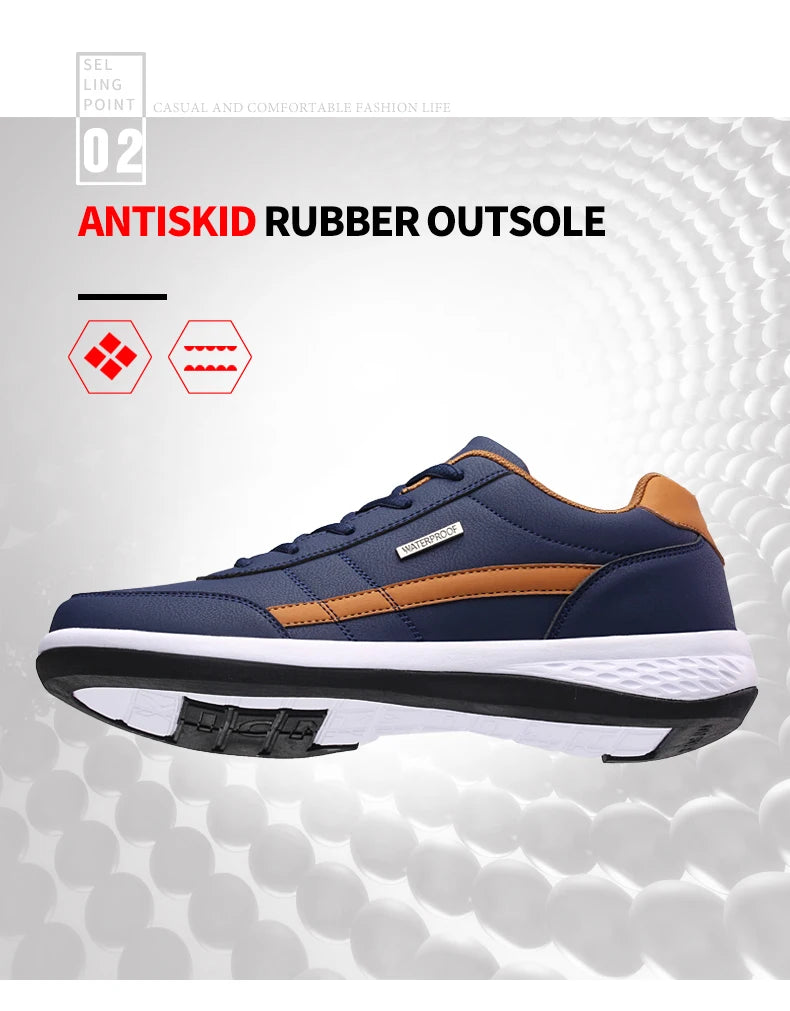 YRZL zapatos de hombre primavera otoño zapatillas impermeables para caminar ocio zapatos deportivos de cuero para hombre calzado antideslizante tenis para hombres