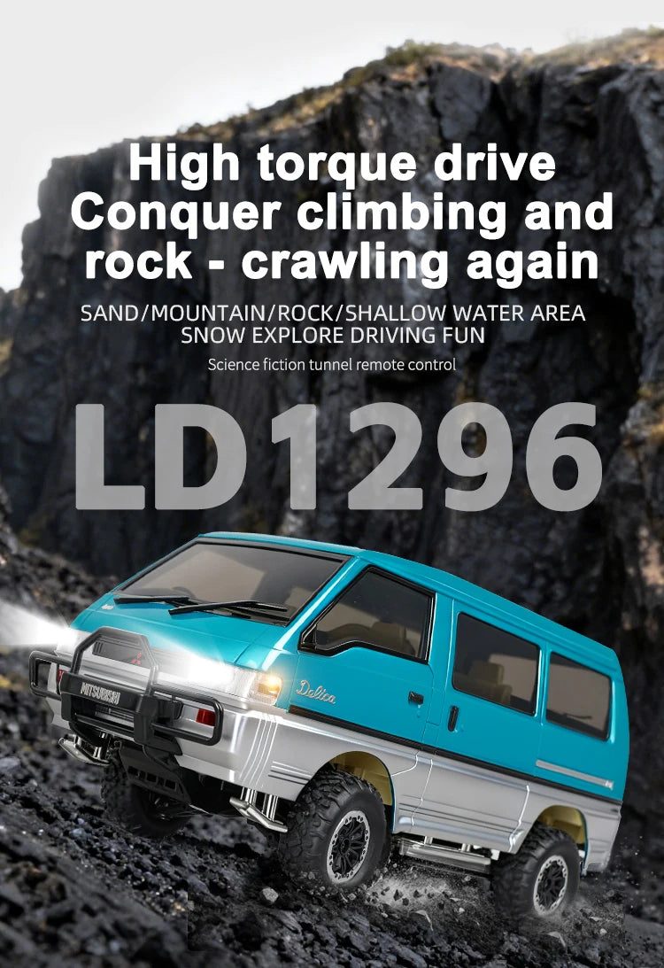 Auto RC Todoterreno LDRC LD1296 1/12 con Caja de Cambios Metálica y LED