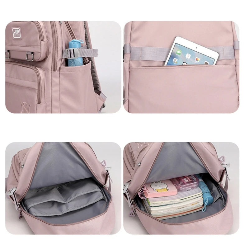 Mochila Escolar Rosa para Niñas y Adolescentes