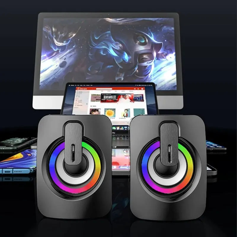 Mini altavoz para ordenador, sonido estéreo con micrófono, Cable auxiliar de 3,5mm, altavoz para el hogar y la Oficina, altavoz para ordenador portátil de escritorio