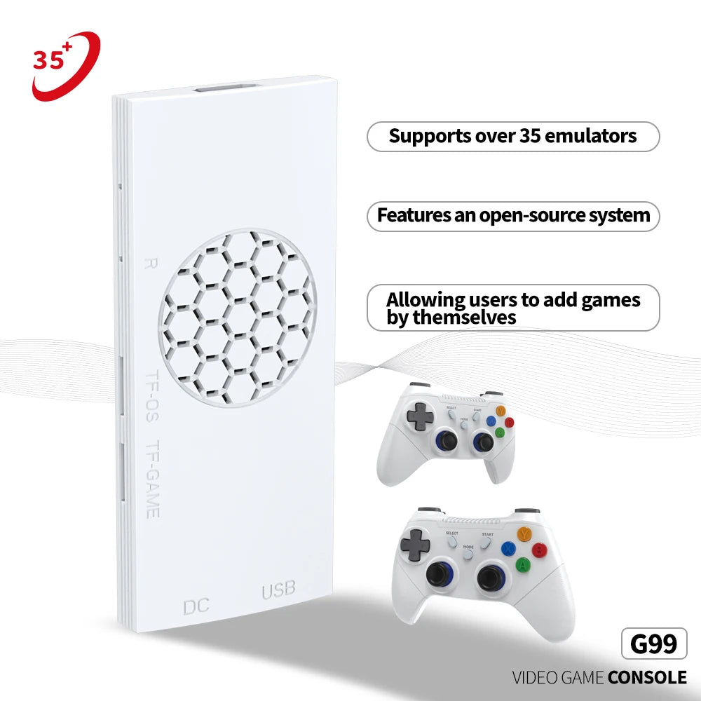 Consola de juegos con procesador de 8 núcleos G99 para P1/P2/FC (más de 35 emuladores) con pantalla HD 4K, frecuencia de 2,2 GHz y soporte multilingüe
