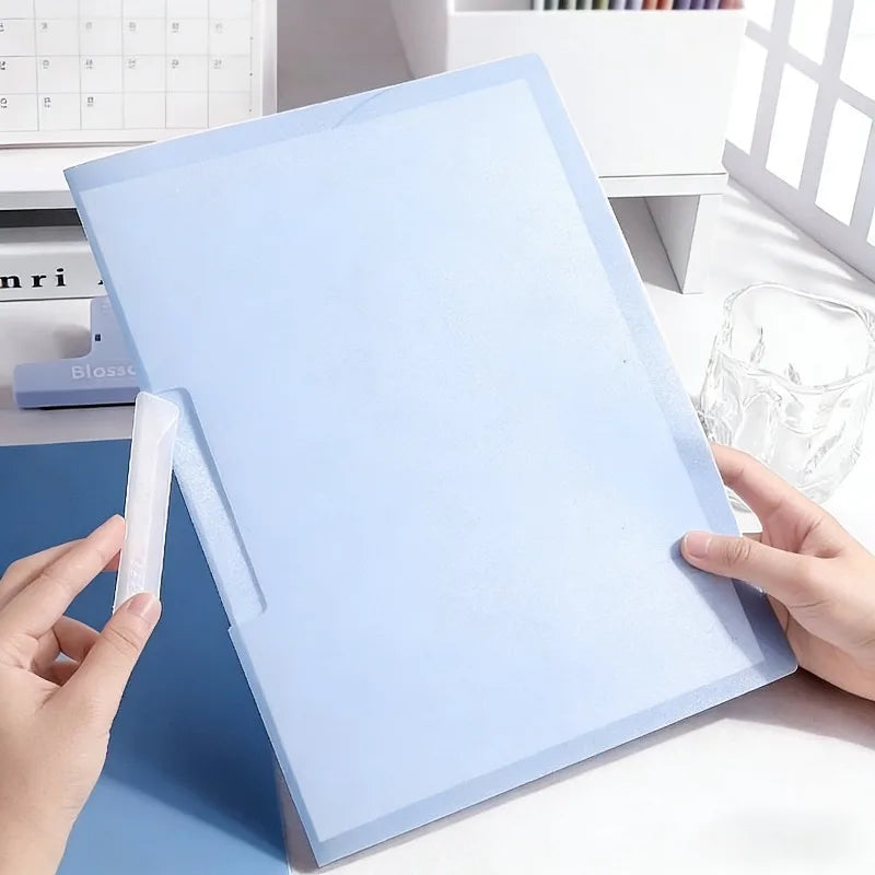 Carpeta de color degradado con hebilla de apertura lateral giratoria para almacenamiento de documentos, organizador para estudiantes de oficina y escuela, 5 uds.
