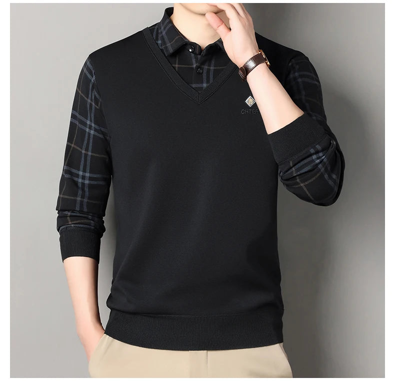 Suéter de Punto a Cuadros para Hombre | Cuello Cuadrado