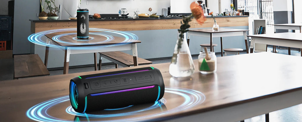 Ortizan Altavoz Bluetooth portátil inalámbrico X30 con sonido estéreo de 40 W, graves ricos, resistente al agua IPX7, 30 horas de reproducción, TWS, luces LED