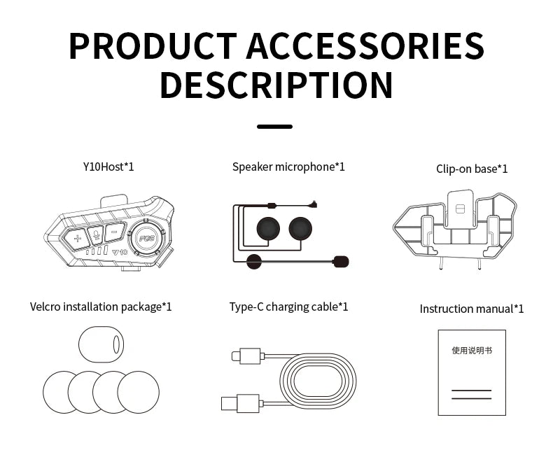 Y10 Kit Bluetooth para Casco de Moto Manos Libres