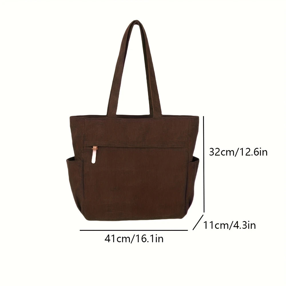 Bolso de Lona Polar de Gran Capacidad para Mujer