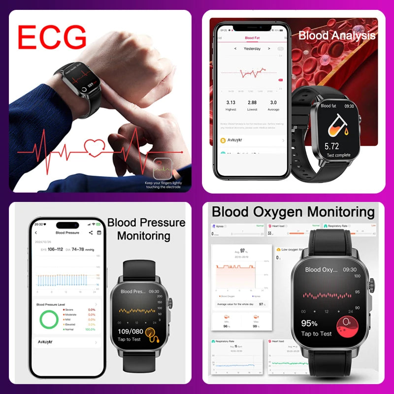 Reloj Inteligente Diagnóstico ECG+PPG Grado Médico