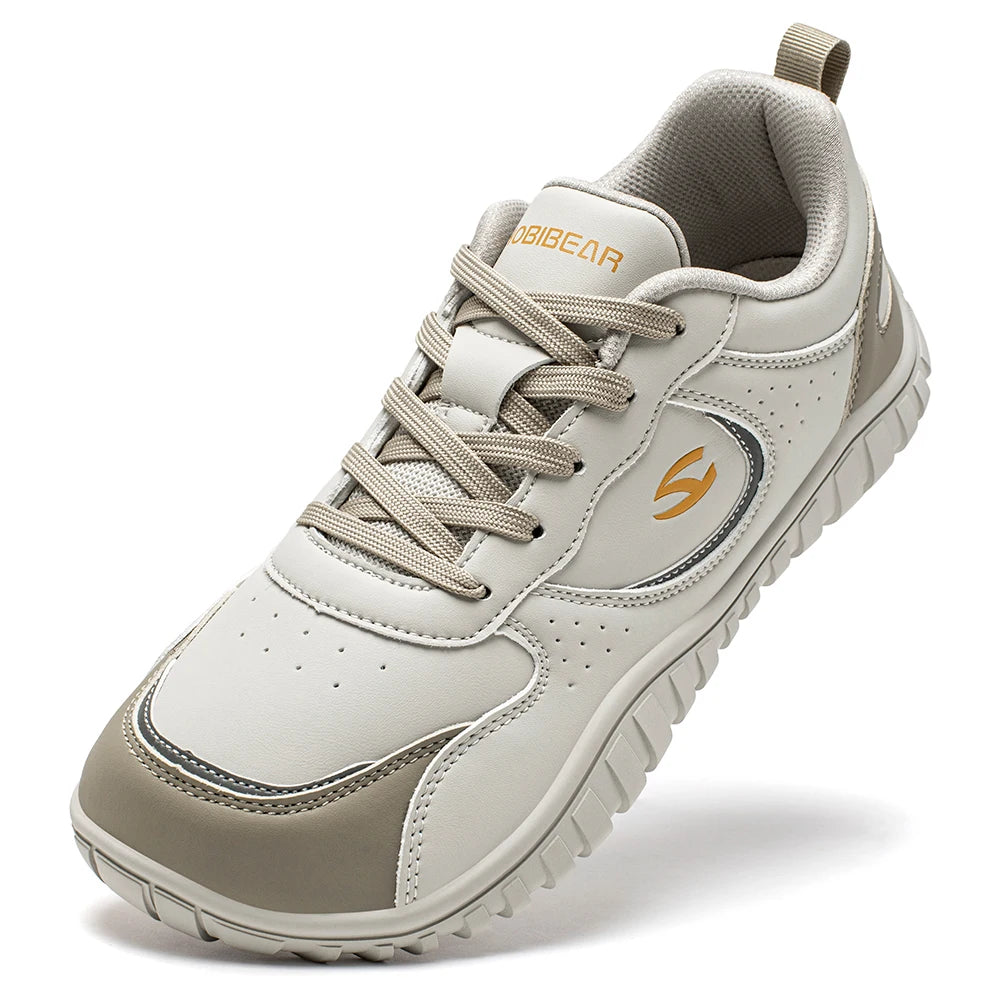 HOBIBEAR Zapatos de punta ancha Zapatillas de deporte unisex artificiales descalzas Zapatos de viaje al aire libre con cordones casuales para mujeres y hombres