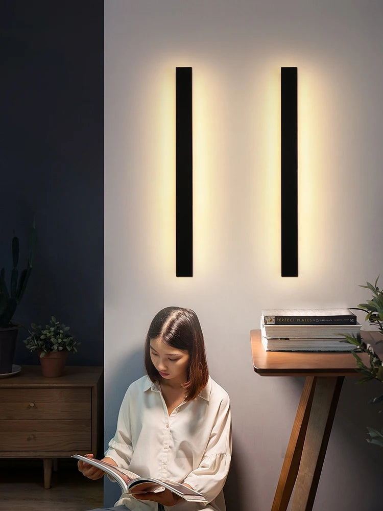 Lámpara de pared impermeable para exteriores, lámparas de pared para jardín, luces LED, fondo de TV nórdico moderno para sala de estar, IP65, arandela de pared de 110/220v