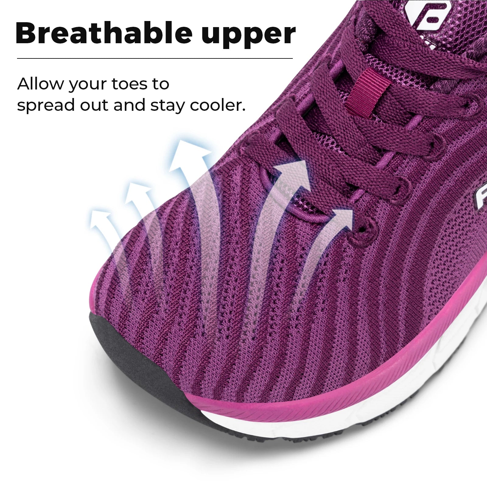 Zapatos FitVille con puntera ancha para mujer, transpirables, de ajuste amplio, ligeros para pies hinchados, con amortiguación para aliviar el dolor.