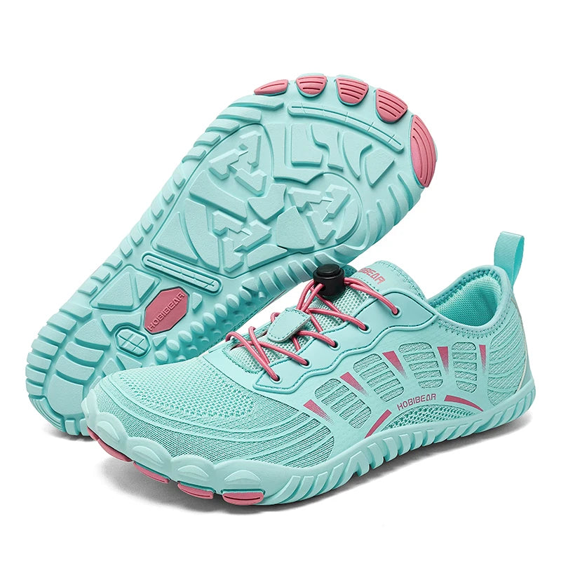 HOBIBEAR Zapatos descalzos para hombre y mujer, zapatillas de deporte con banda elástica transpirable y punta ancha, zapatos informales para caminar en la playa