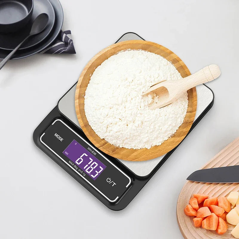 Báscula de cocina electrónica Digital de 6kg/0,1g, 10kg/1g, pantalla LCD, herramienta de medición de acero inoxidable totalmente impermeable para hornear