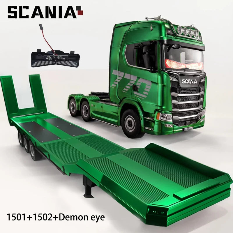 HUINA 1501 770S 1502 1/18 RC Tractor 2,4G 19CH RC camión remolque de ingeniería con luces y sistema de sonido RC coche modelo juguete para regalo