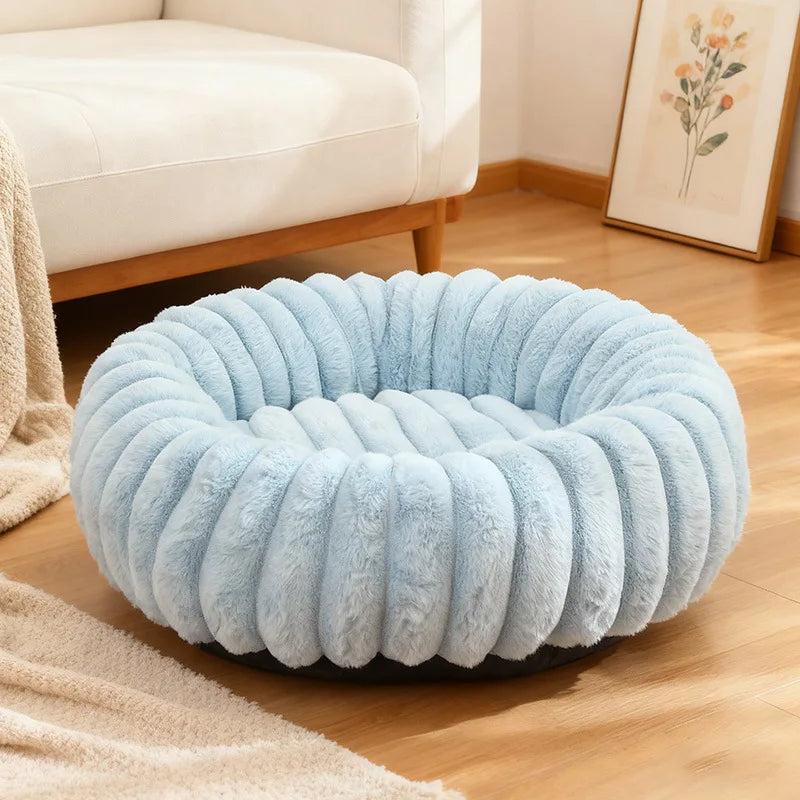 Cama Donut para Gatos y Perros Pequeños con Felpa Suave