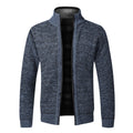 Otoño Invierno cálido cárdigan hombres suéteres de lana chaquetas con cremallera completa Slim Fit marca de lujo suéter tejido abrigo Jersey americano