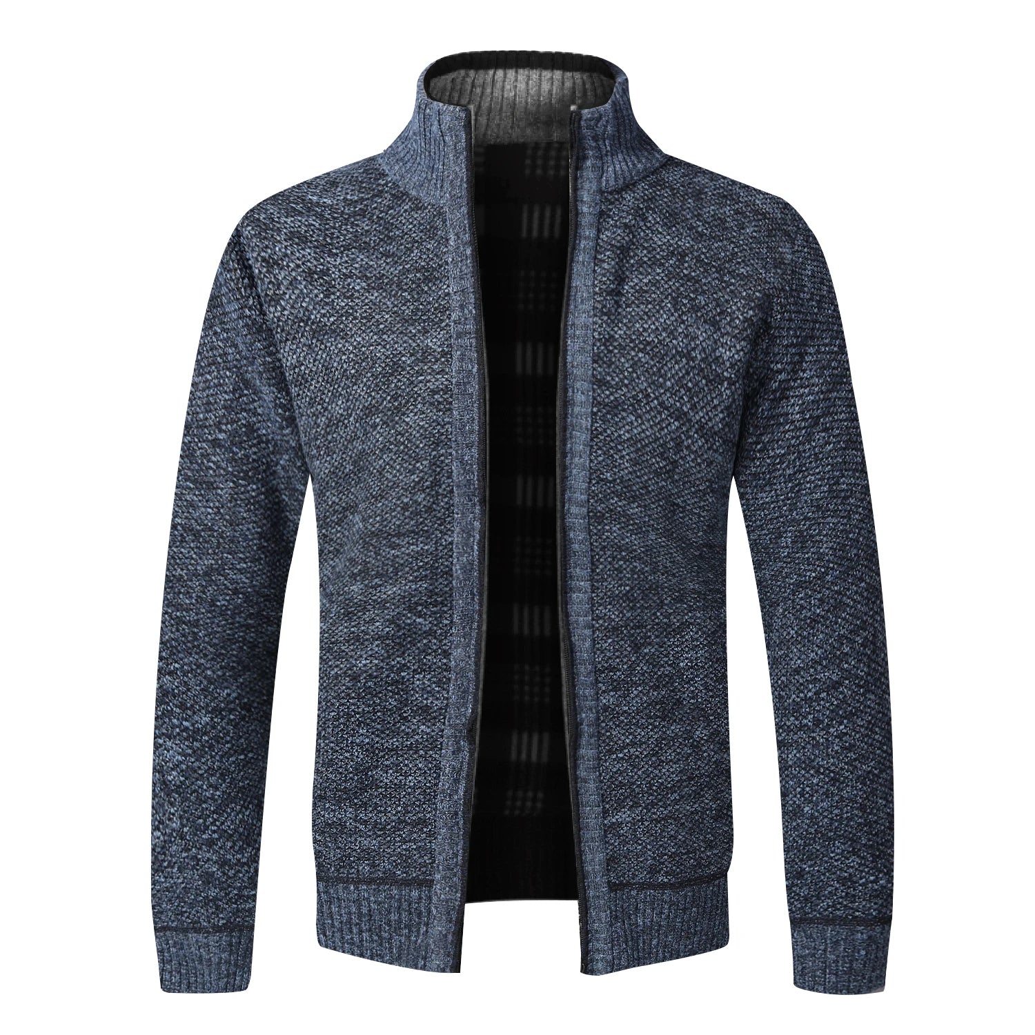 Otoño Invierno cálido cárdigan hombres suéteres de lana chaquetas con cremallera completa Slim Fit marca de lujo suéter tejido abrigo Jersey americano