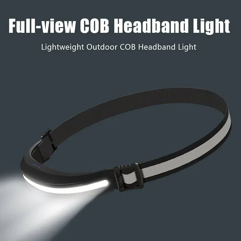 Linterna Frontal COB LED Recargable para Camping y Pesca