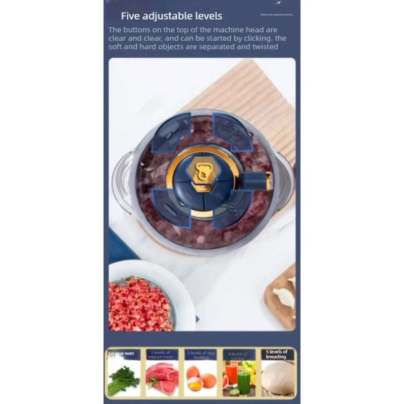 Picadora de carne eléctrica multifuncional de acero inoxidable para cocina