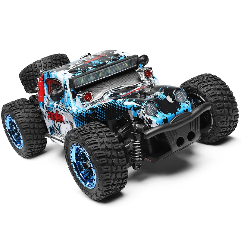 Coche RC 1/28, 4WD, 30 Km/H con Luces LED y Chasis de Metal
