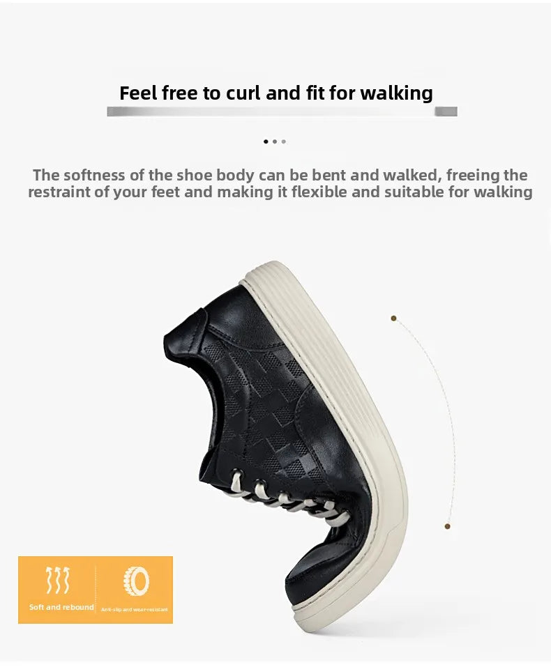 Zapatos Casuales de Cuero Genuino para Hombre - Suela Gruesa