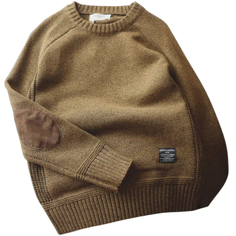 Suéter Hombre Cuello Redondo Tejido Grueso Oversize Estilo Harajuku
