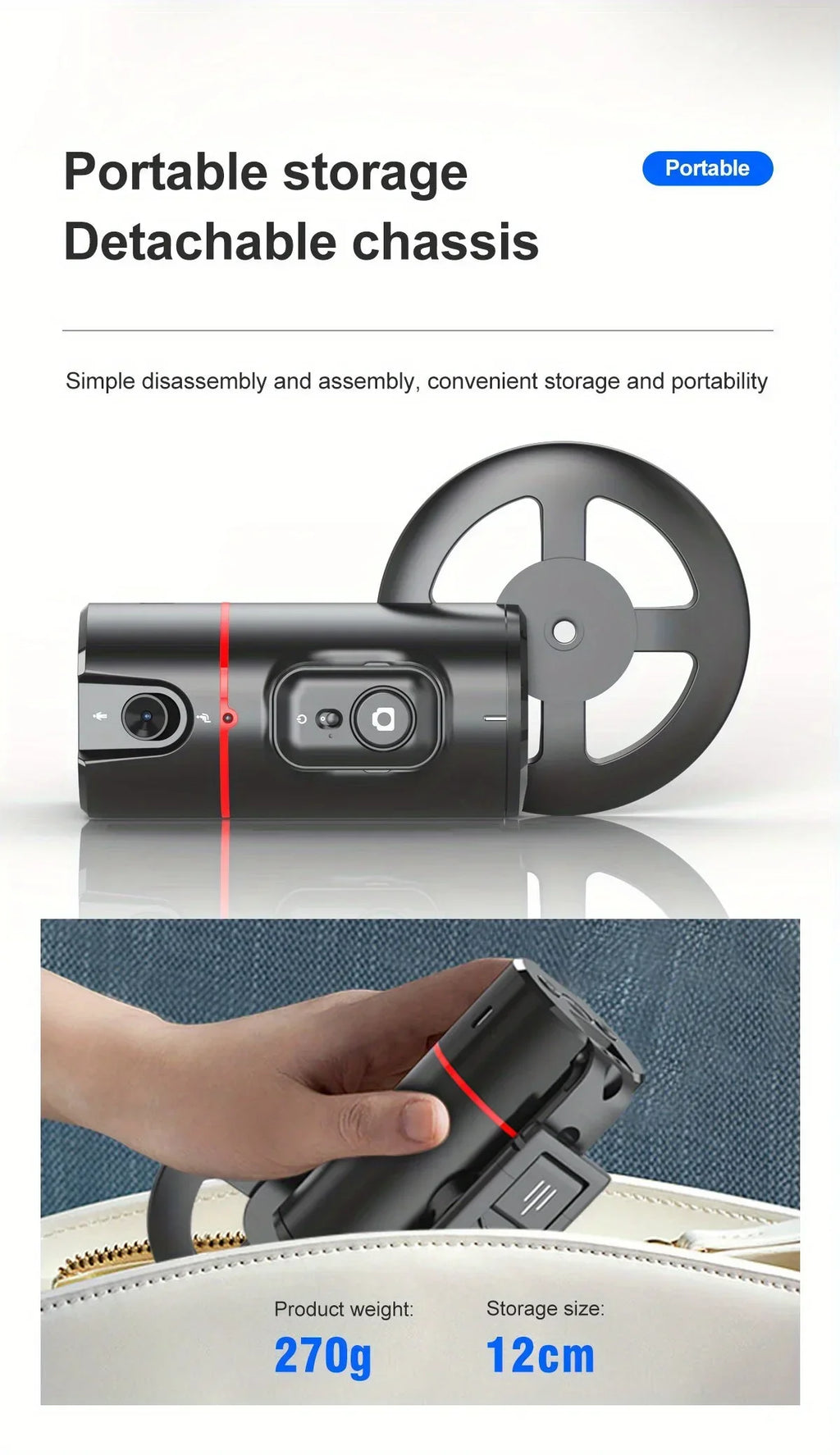 Soporte para Teléfono de Escritorio P02 con Seguimiento Facial 360 °   Gimbal Giratorio Automático para iPhone 16 15 Samsung S23 Xiaomi, Palo Selfie de Mano