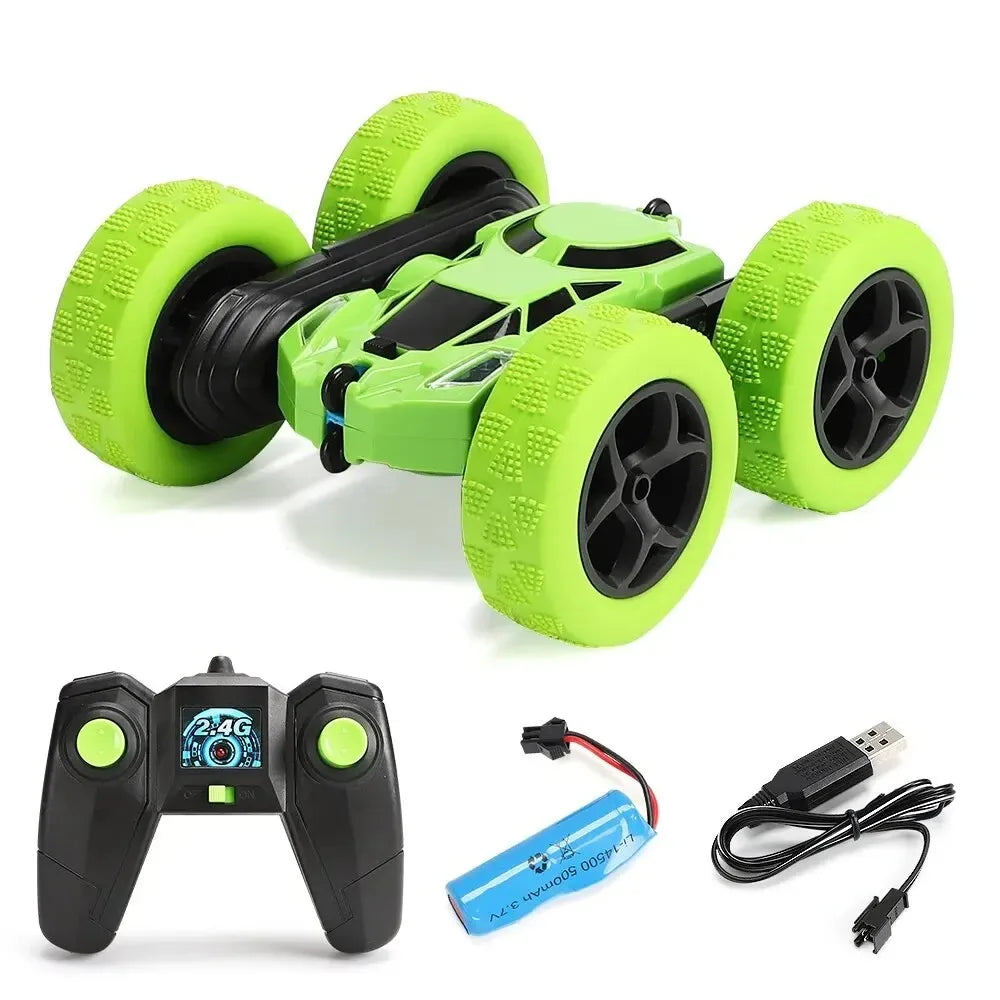 Coche acrobático RC para niños, doble cara, con tapa, 2,4G, Control remoto, rotación derecha 360, todoterreno, regalos de coche RC para niños, adultos y niños