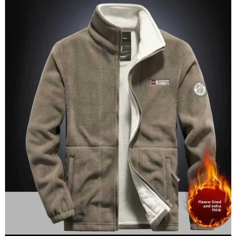 Chaqueta de Polar para Hombre con Cremallera — Abrigo de Otoño e Invierno