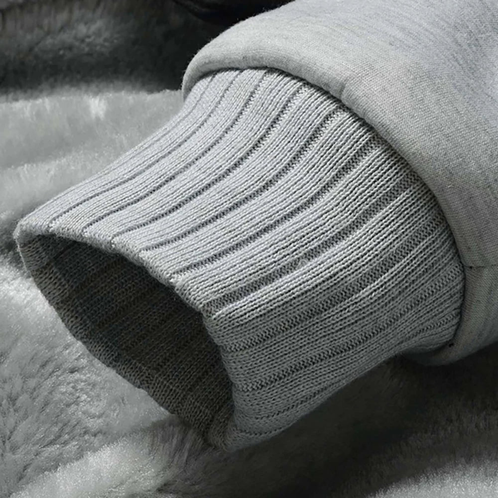 Chaqueta Gruesa con Forro Polar para Hombre, Capucha y Cremallera