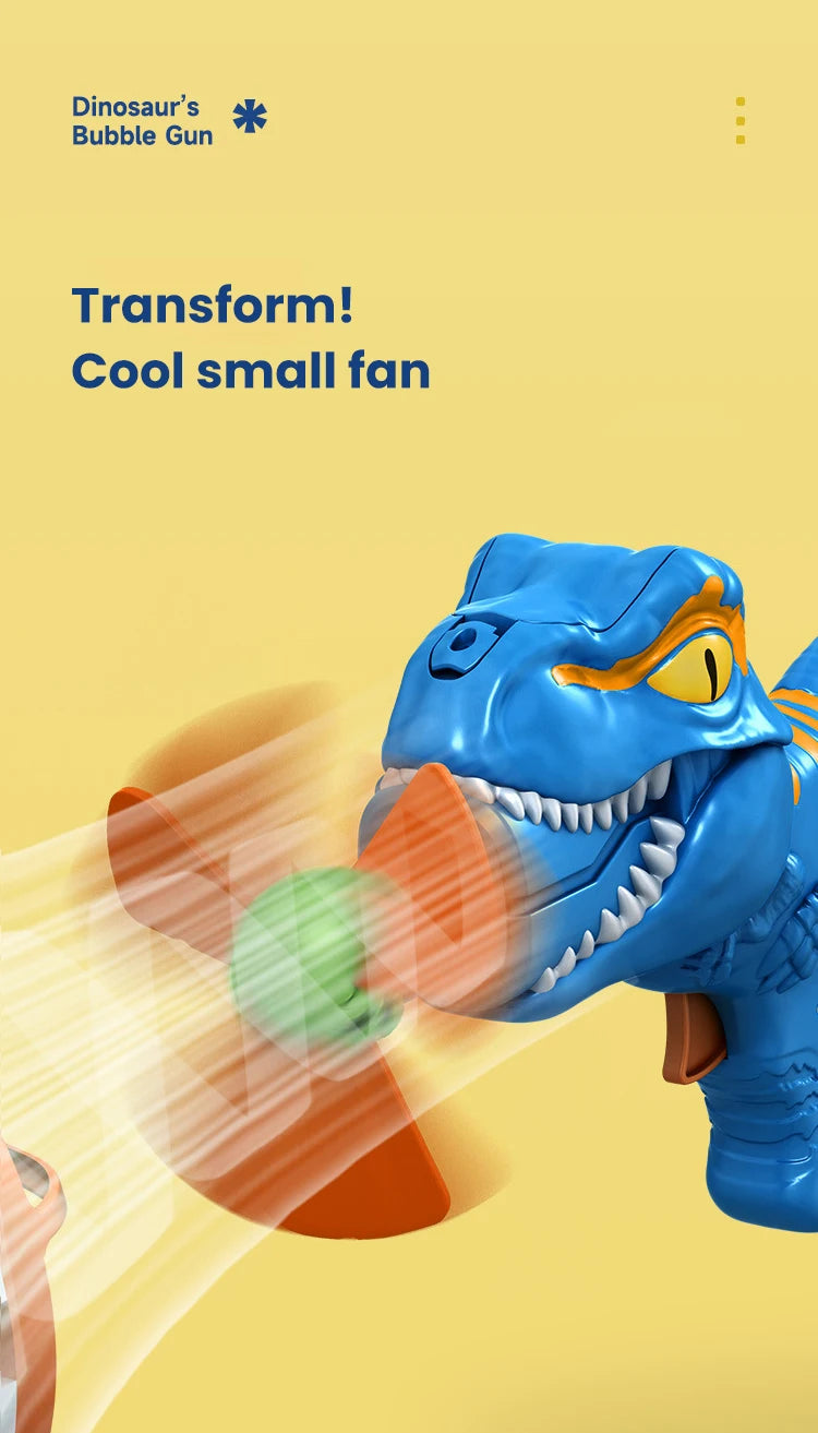 Pistola de Burbujas Automática Dinosaurio para Niños Exterior