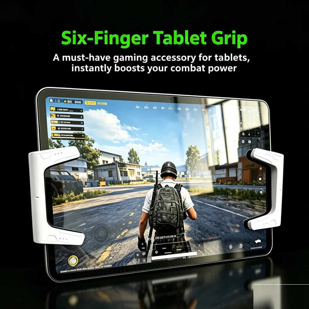 Controlador de juegos para tableta P1, 6 dedos, alta frecuencia, sensible al clic, comodidad ergonómica, grosor ajustable, silicona antideslizante
