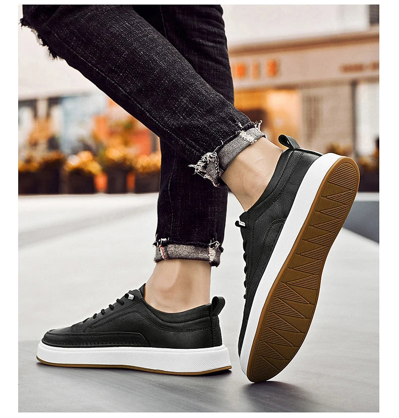 Zapatos de cuero genuino para hombre de marca, cómodas plantillas de suela blanda, zapatos Oxford informales para hombre, calzado deportivo para exteriores