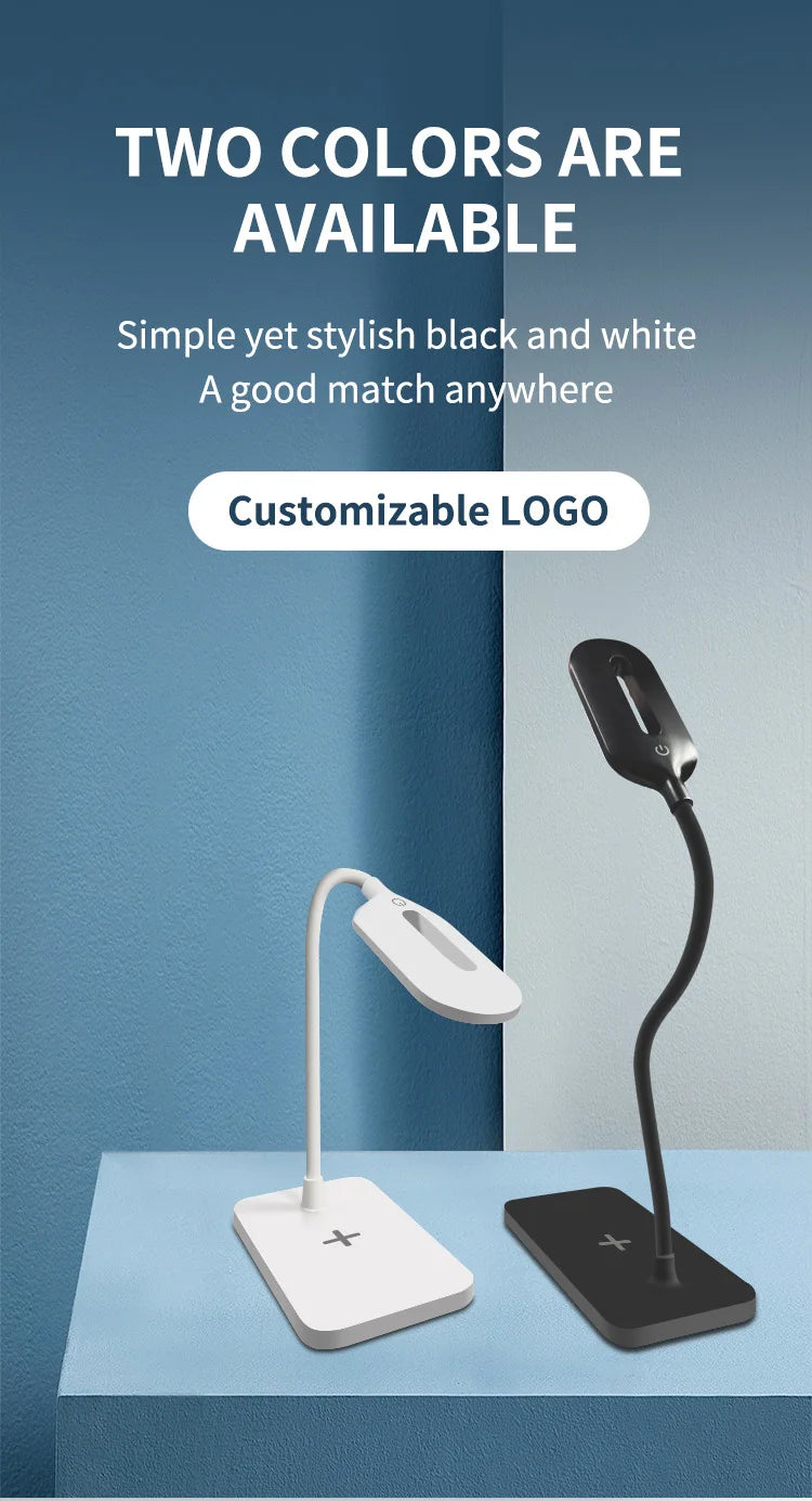 Lámpara de escritorio de lectura, lámpara LED de escritorio, enchufe USB, carga inalámbrica, teléfono móvil, protección ocular táctil, luz de mesa, iluminación de oficina en casa