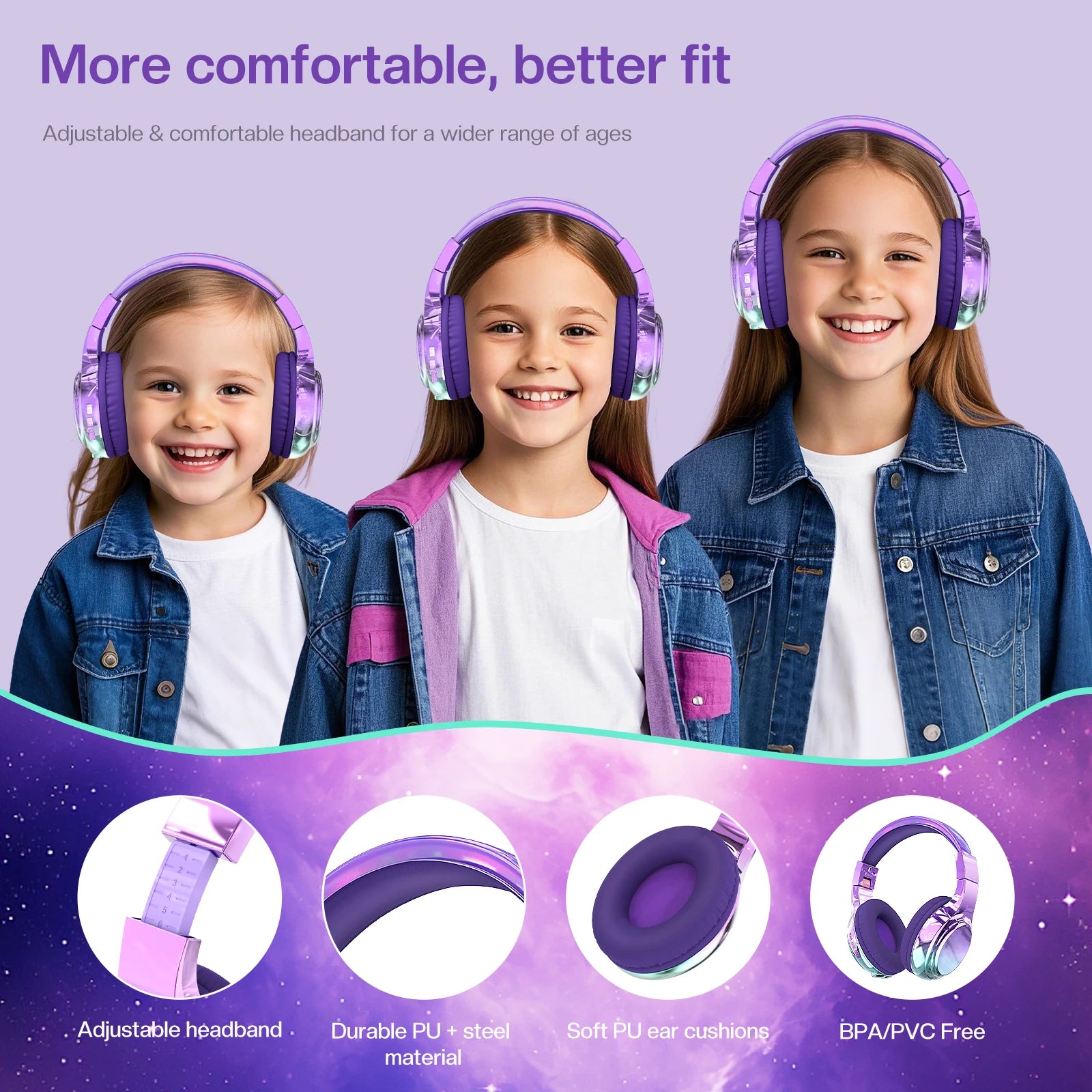 Auriculares Bluetooth Infantiles Plegables para Viajes
