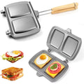 Plancha de doble cara para sándwiches, queso a la parrilla, sartén antiadherente de doble cara extraíble para desayuno, sándwiches