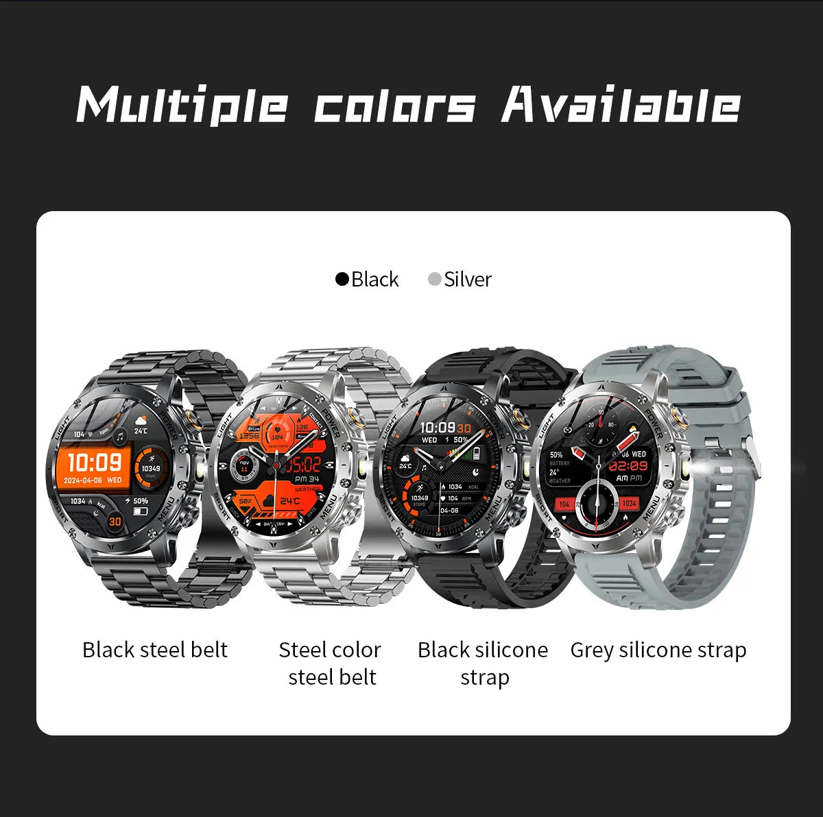 Reloj Inteligente Deportivo AMOLED con Batería 1000mAh, Brújula y GPS