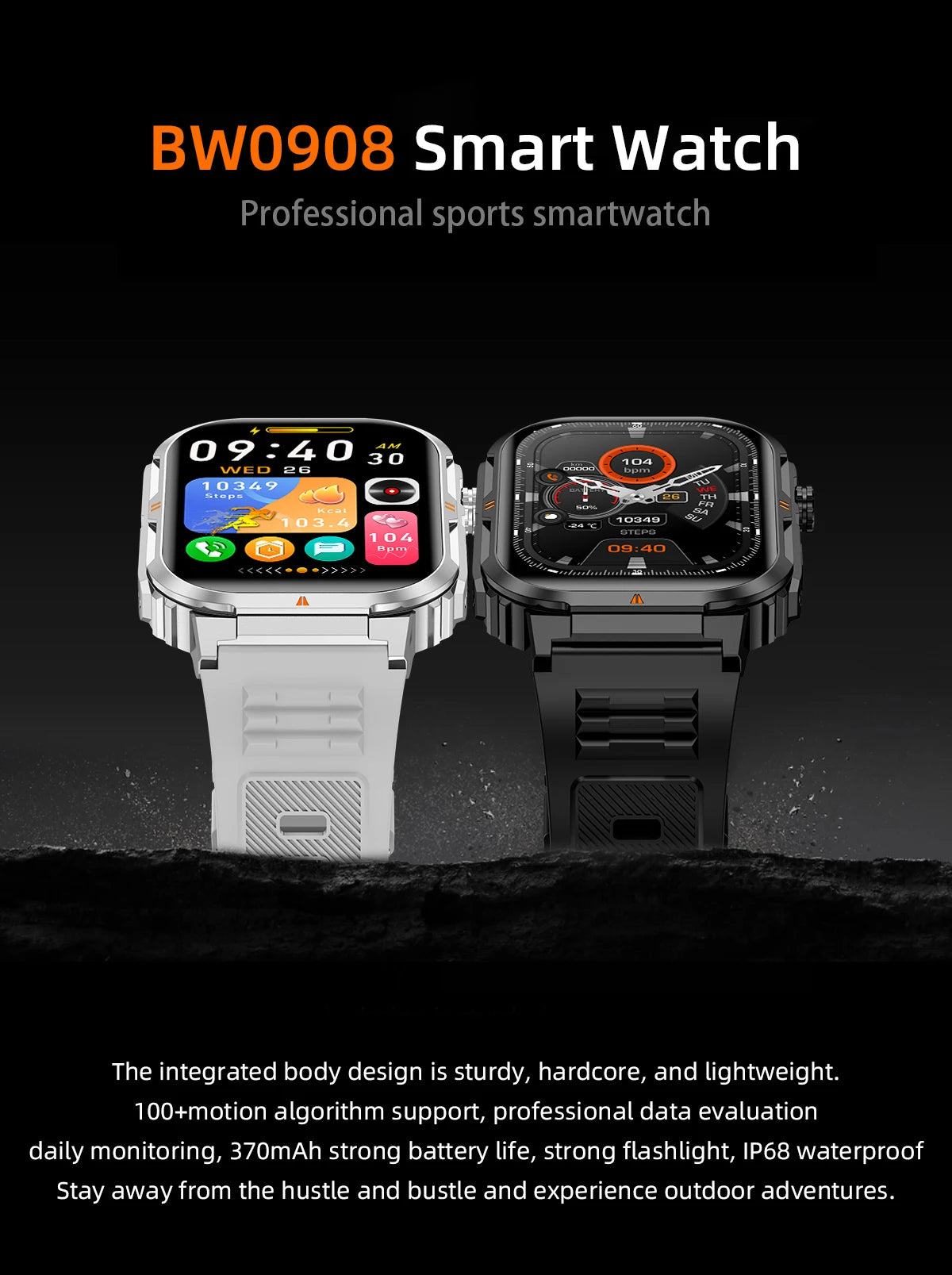 LIGE Reloj Inteligente Linterna LED Militar