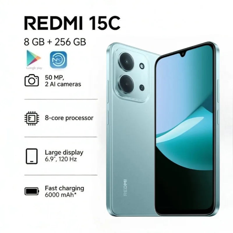 Redmi 15C 5G 8+256GB | Pantalla 6.88" | Batería 6000mAh