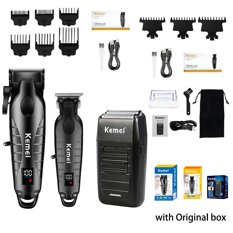 Kit de Cortapelos Profesional, Afeitadora Eléctrica, Modelos KM-2290, KM-2293, KM-1102