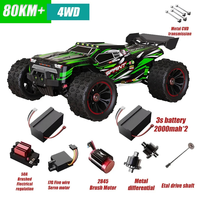 Coche teledirigido 1/14 4WD 2,4G, coche de Control remoto 550, cepillo de carbono, Motor fuerte de deriva, todoterreno, coche de carreras en el desierto, camión remoto, juguetes