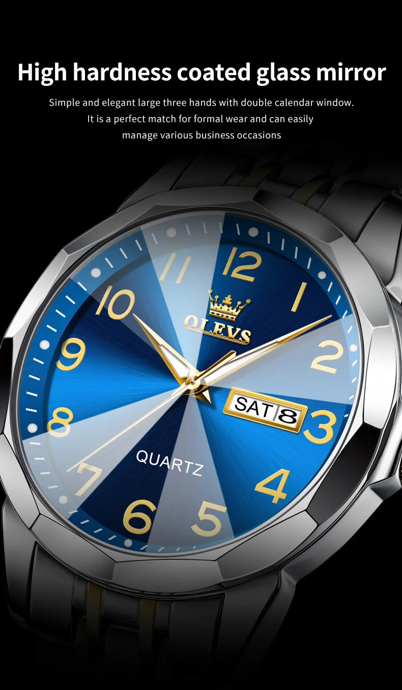 Reloj de Cuarzo Analógico para Hombre OLEVS 9970 Acero Inoxidable Negocios