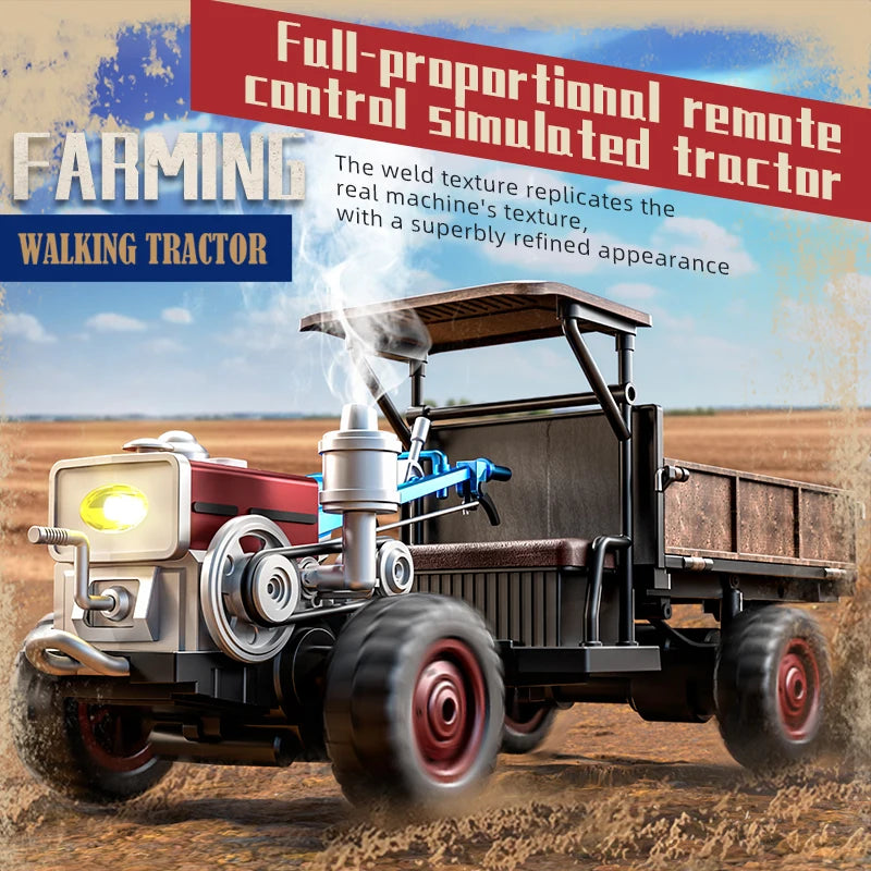Tractor RC 4WD a Escala 1:18 con Sonidos y Luces, Control 2.4G