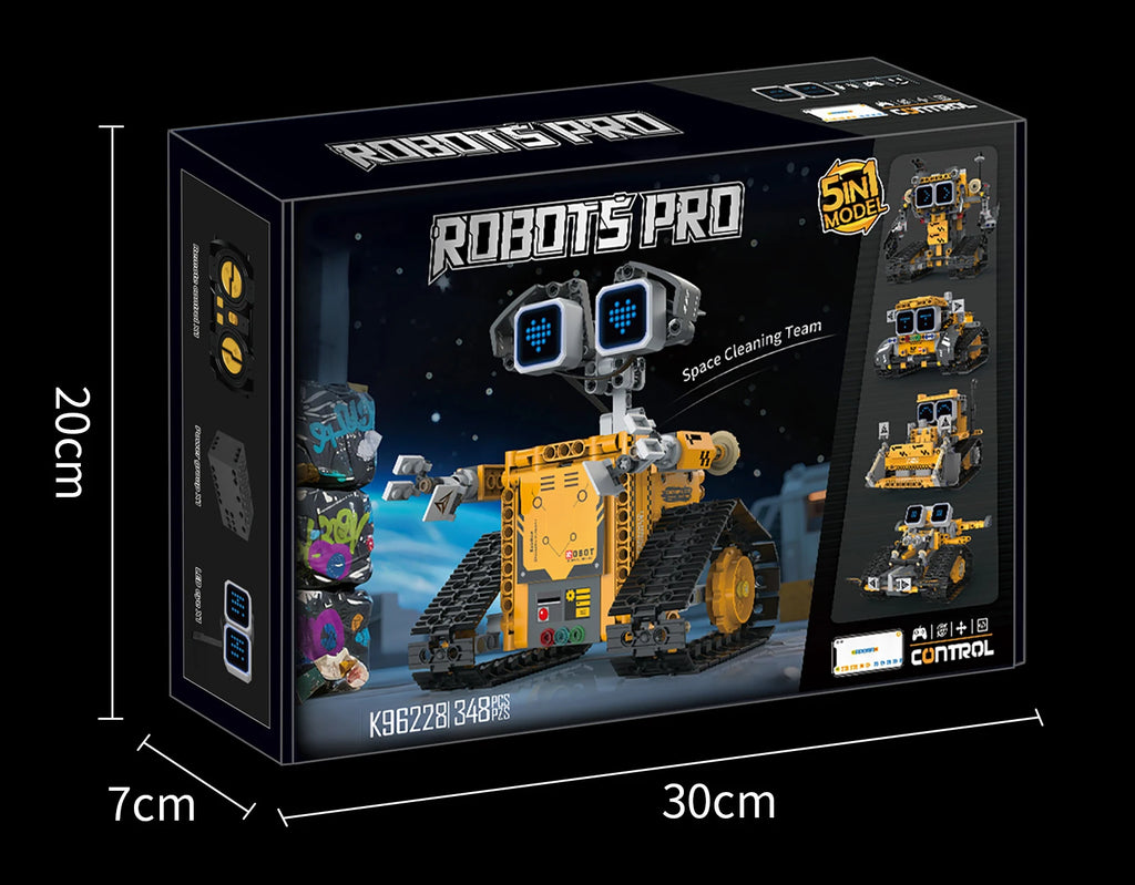 Montaje de modelo de robot transformable 5 en 1 con pantalla Digital, juguete de bloques de construcción de robot de control remoto, juguete para regalo para niños