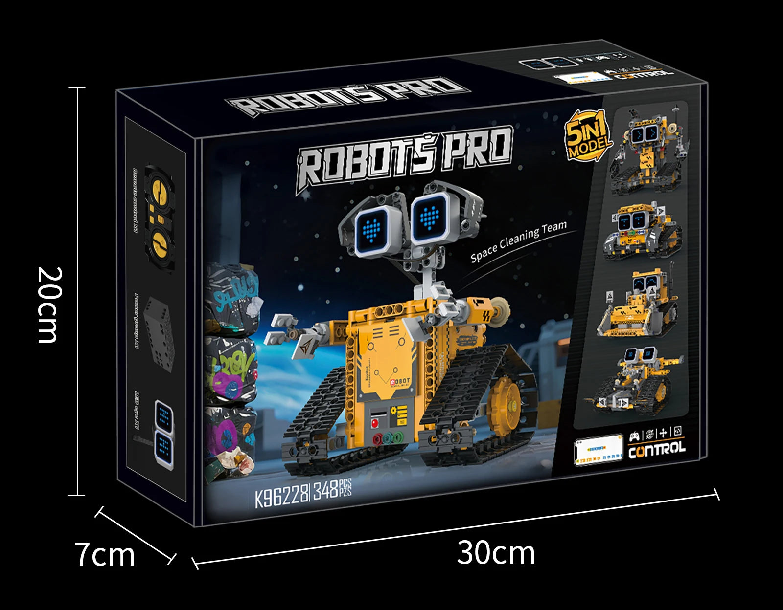 Montaje de modelo de robot transformable 5 en 1 con pantalla Digital, juguete de bloques de construcción de robot de control remoto, juguete para regalo para niños