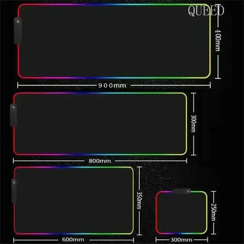 Alfombrilla de ratón para juegos World Of Warcraft Illidan RGB XXL, alfombrilla de ratón Led grande para Gamer, decoración de escritorio, alfombrilla de escritorio WOW con retroiluminación